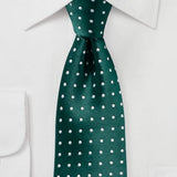 Dark Green Polka Dot Necktie