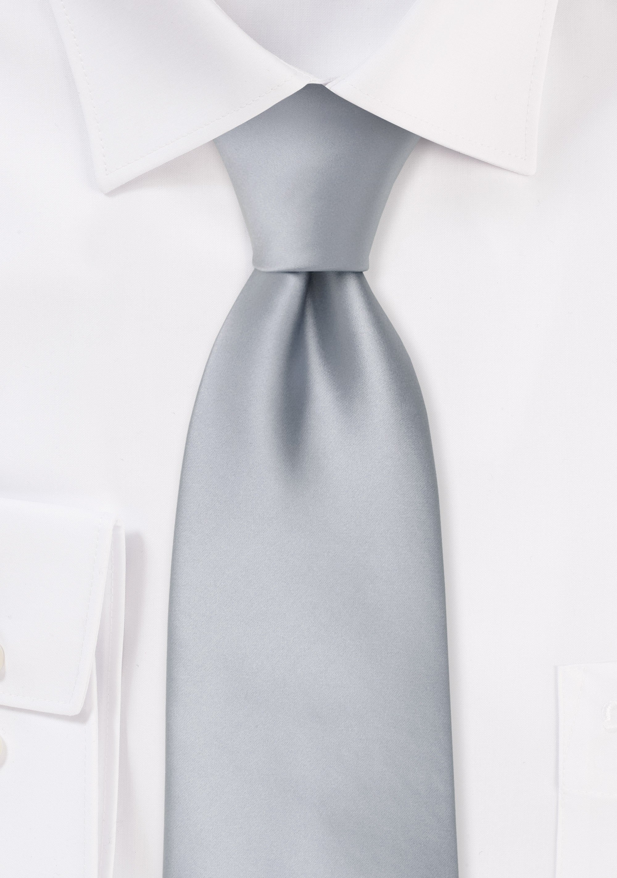 Silver Solid Necktie