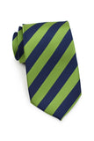 Citrus Green and Navy Repp&Regimental Striped Necktie