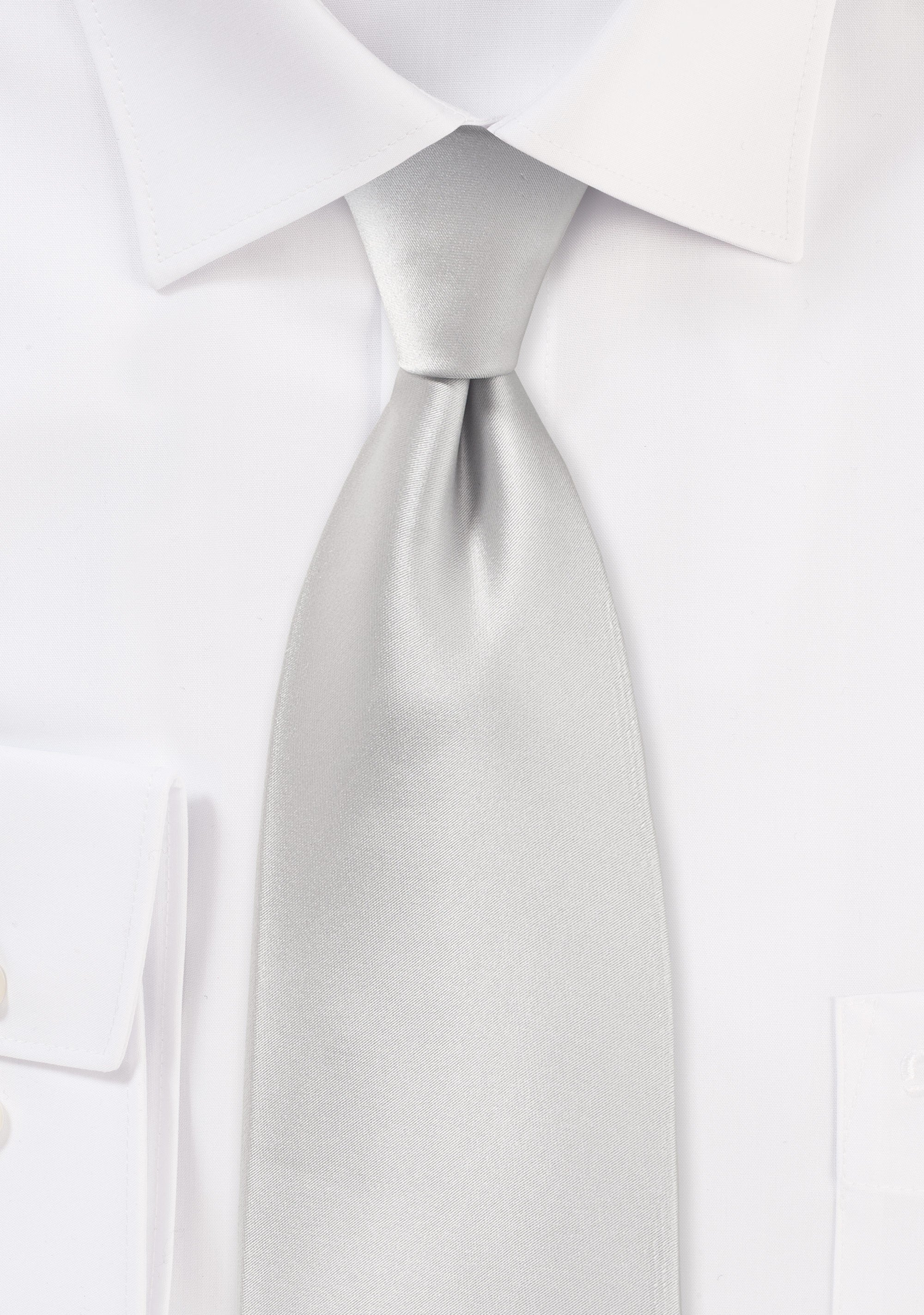 Light Silver Solid Necktie