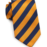 Tangerine and Navy Repp&Regimental Striped Necktie