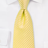 Summer Yellow Narrow Striped Necktie