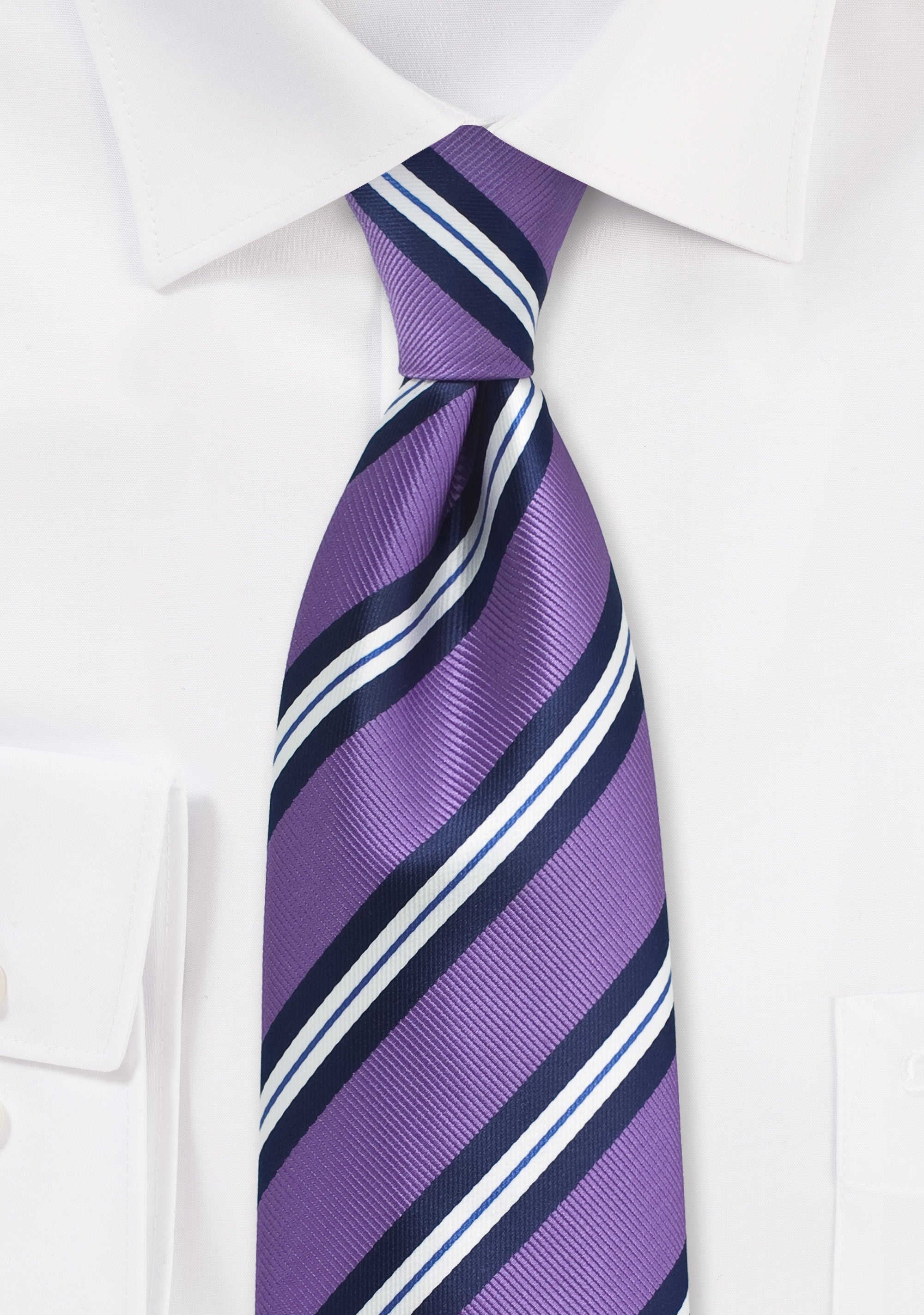 Lilac Double Narrow Striped Necktie