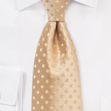 Golden Straw Polka Dot Necktie