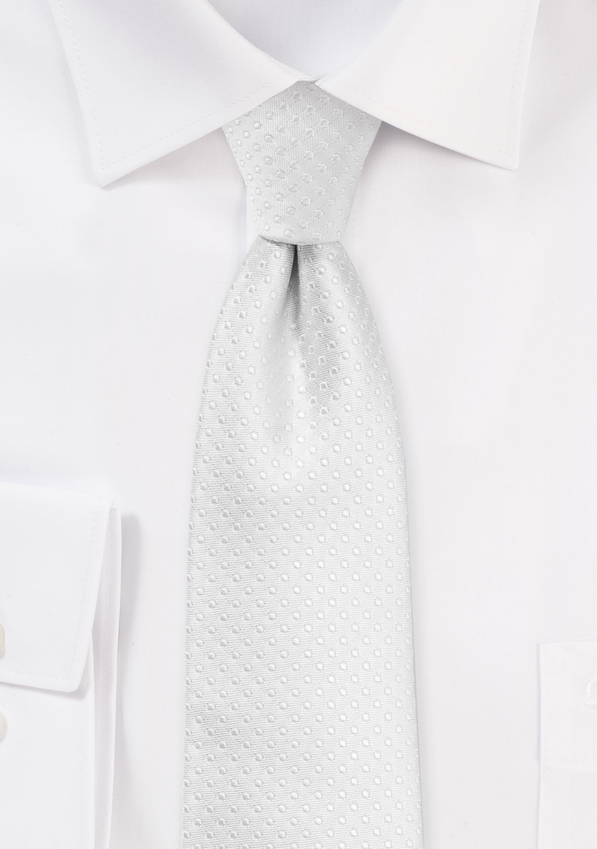 White Pin Dot Necktie