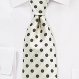 Ivory and Brown Polka Dot Necktie