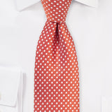 Coral Pin Dot Necktie