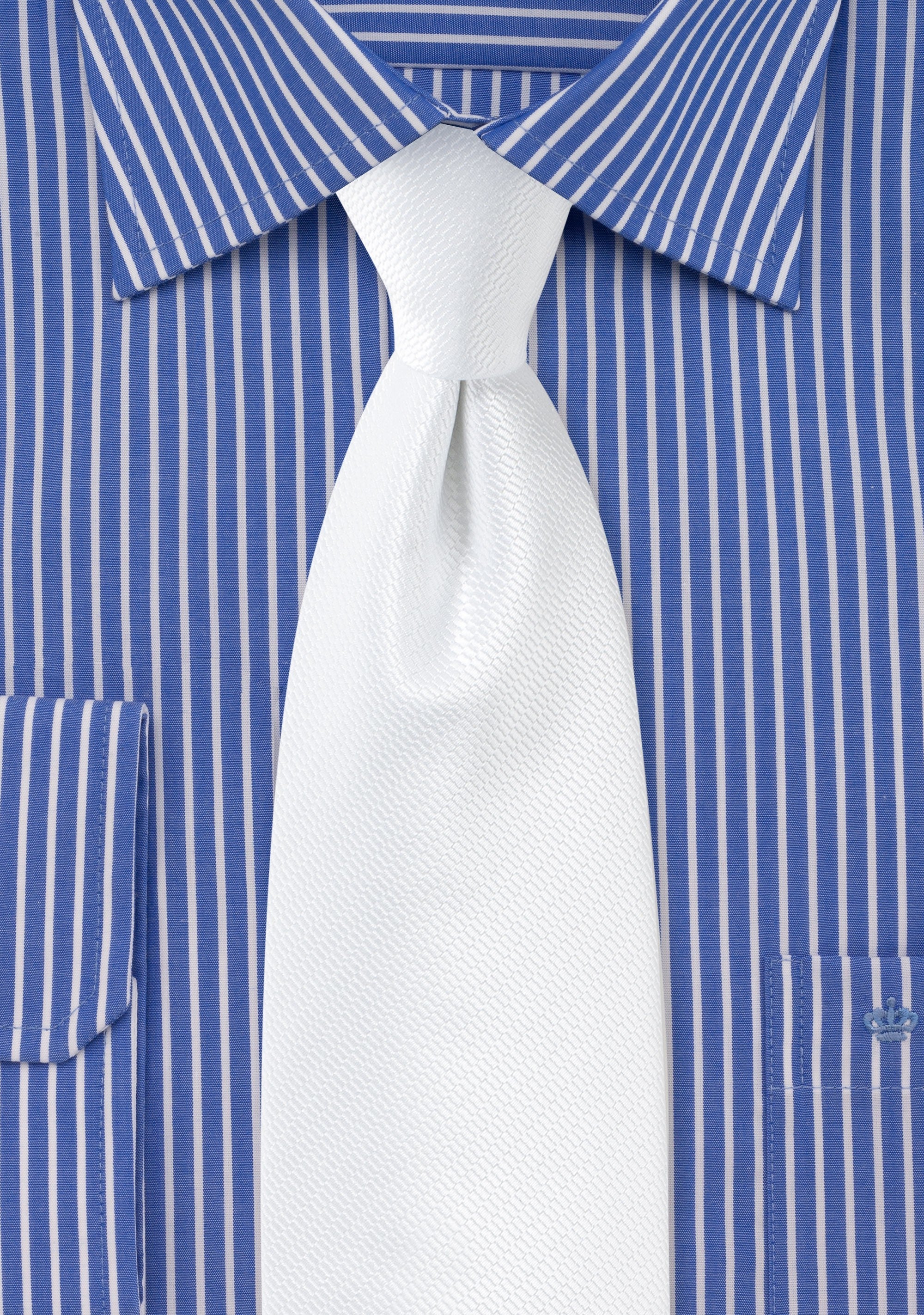 Pure White Small Texture Necktie