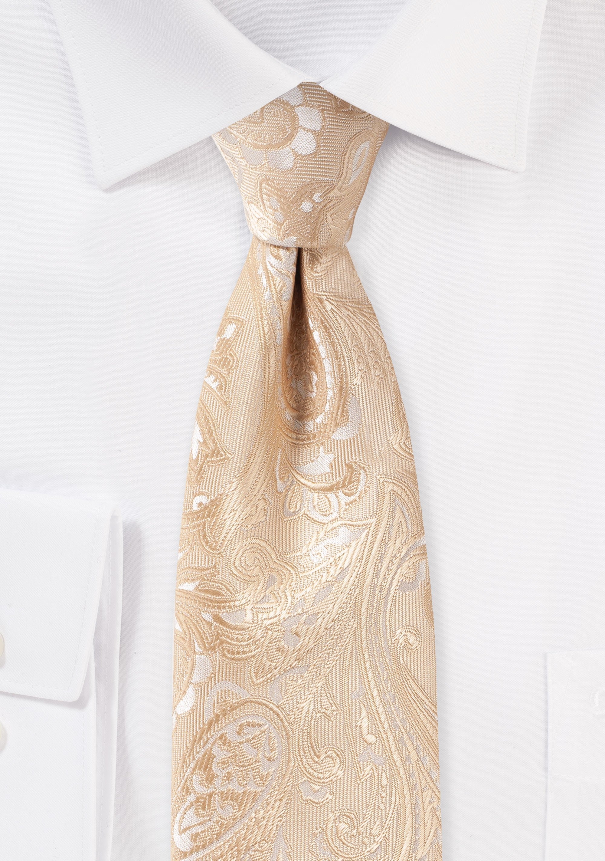 Golden Champagne Proper Paisley Necktie