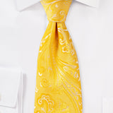 Canary Yellow Proper Paisley Necktie