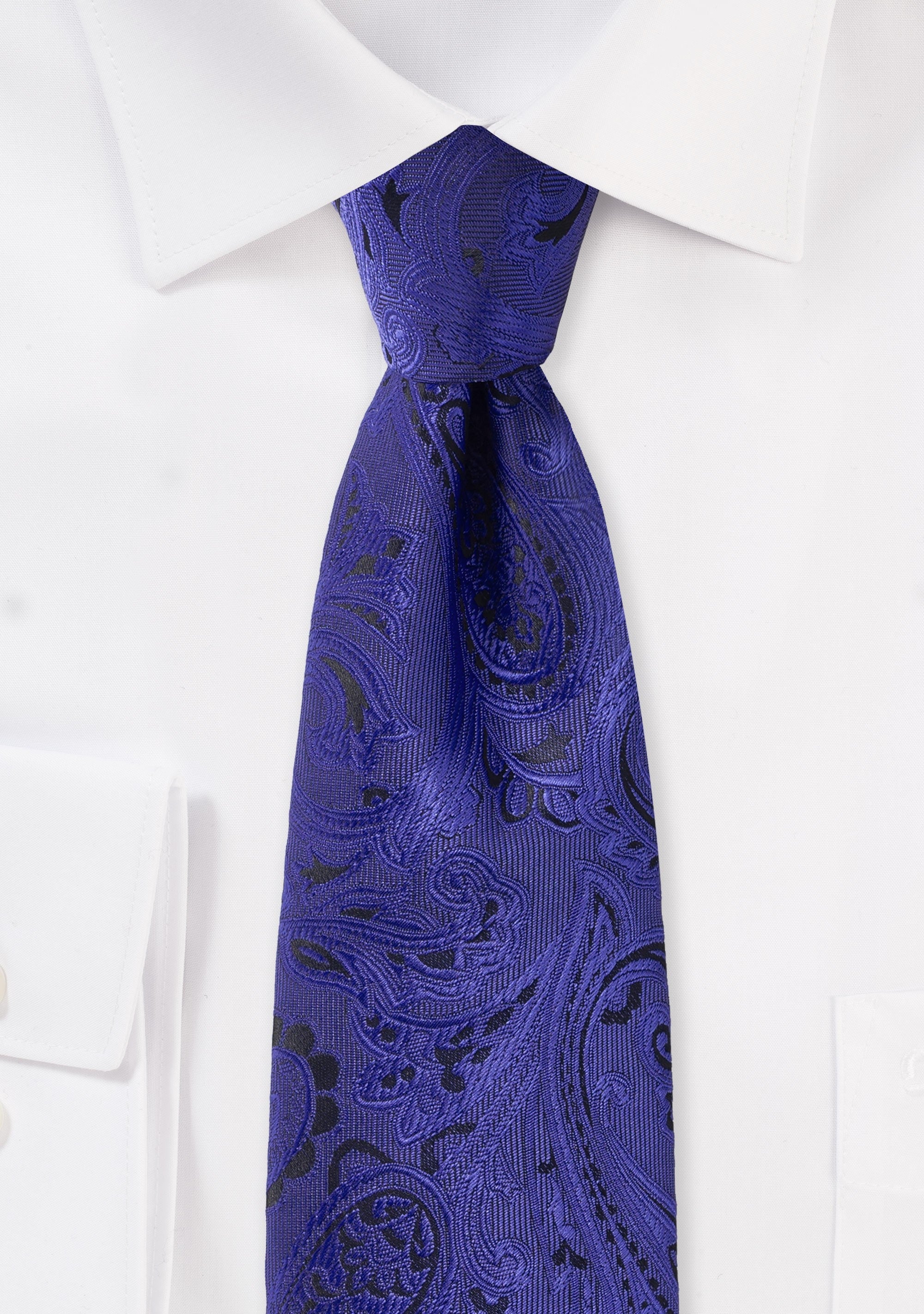 Ultra Marine Blue Proper Paisley Necktie