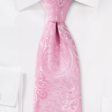 Carnation Pink Proper Paisley Necktie