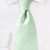 Winter Mint Floral Paisley Necktie