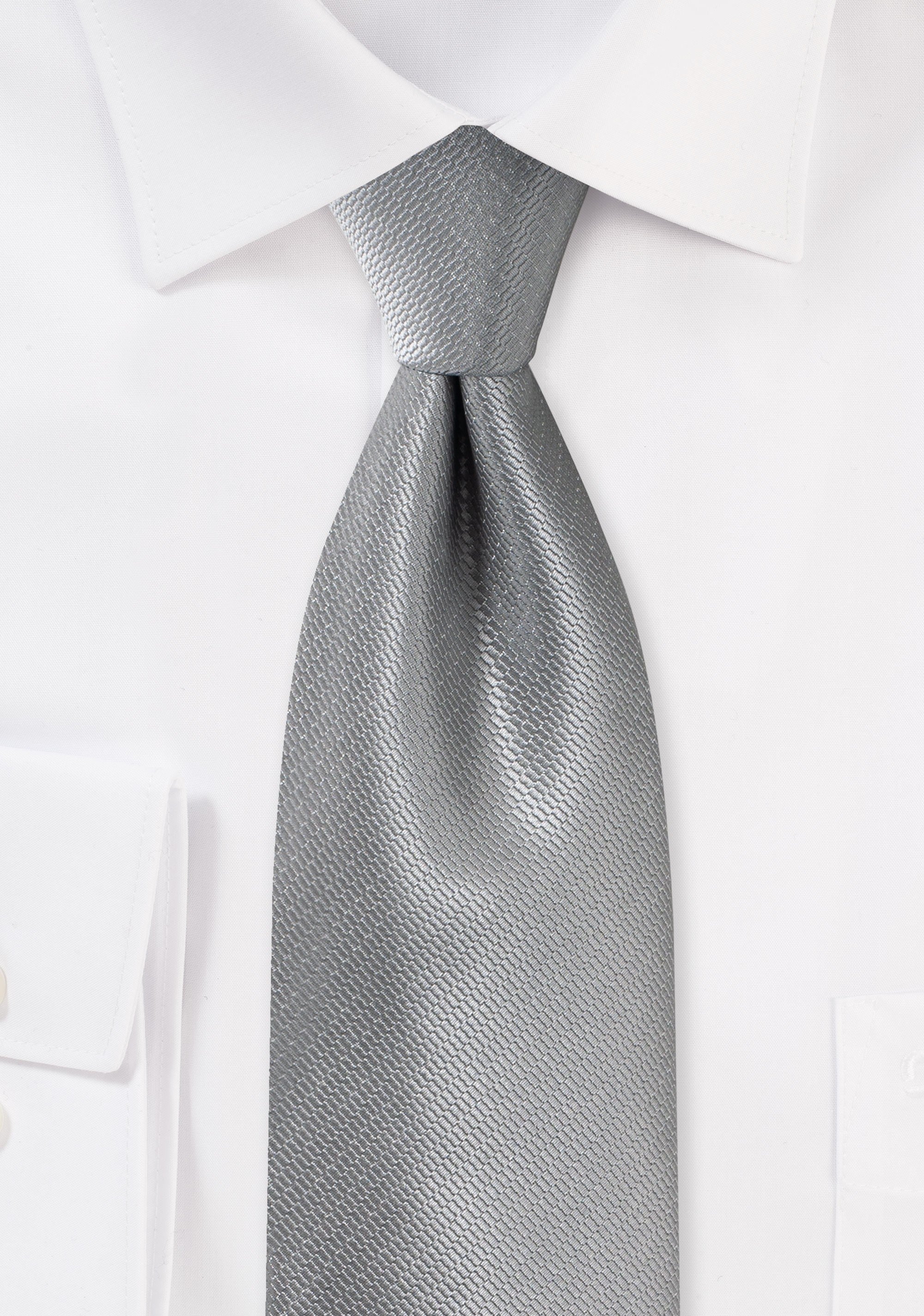 Formal Silver Small Texture Necktie