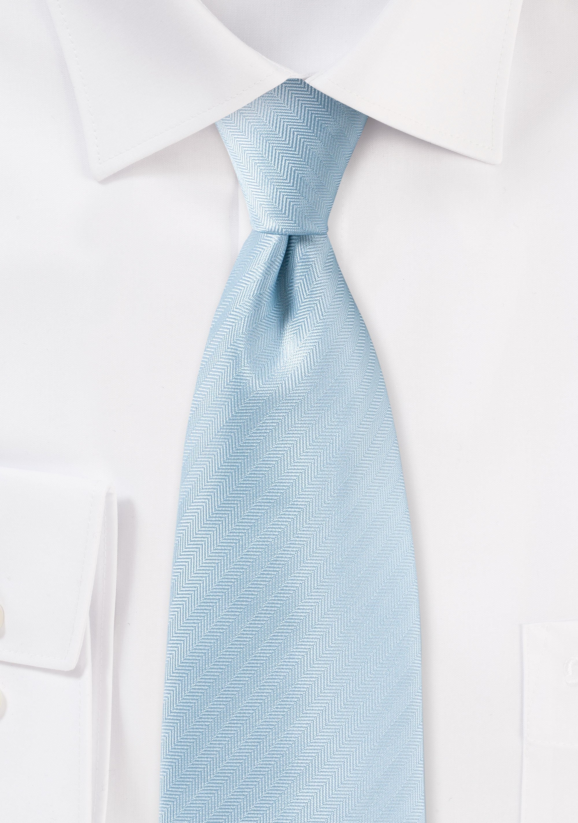 Powder Blue Herringbone Necktie