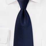 Midnight Blue Herringbone Necktie