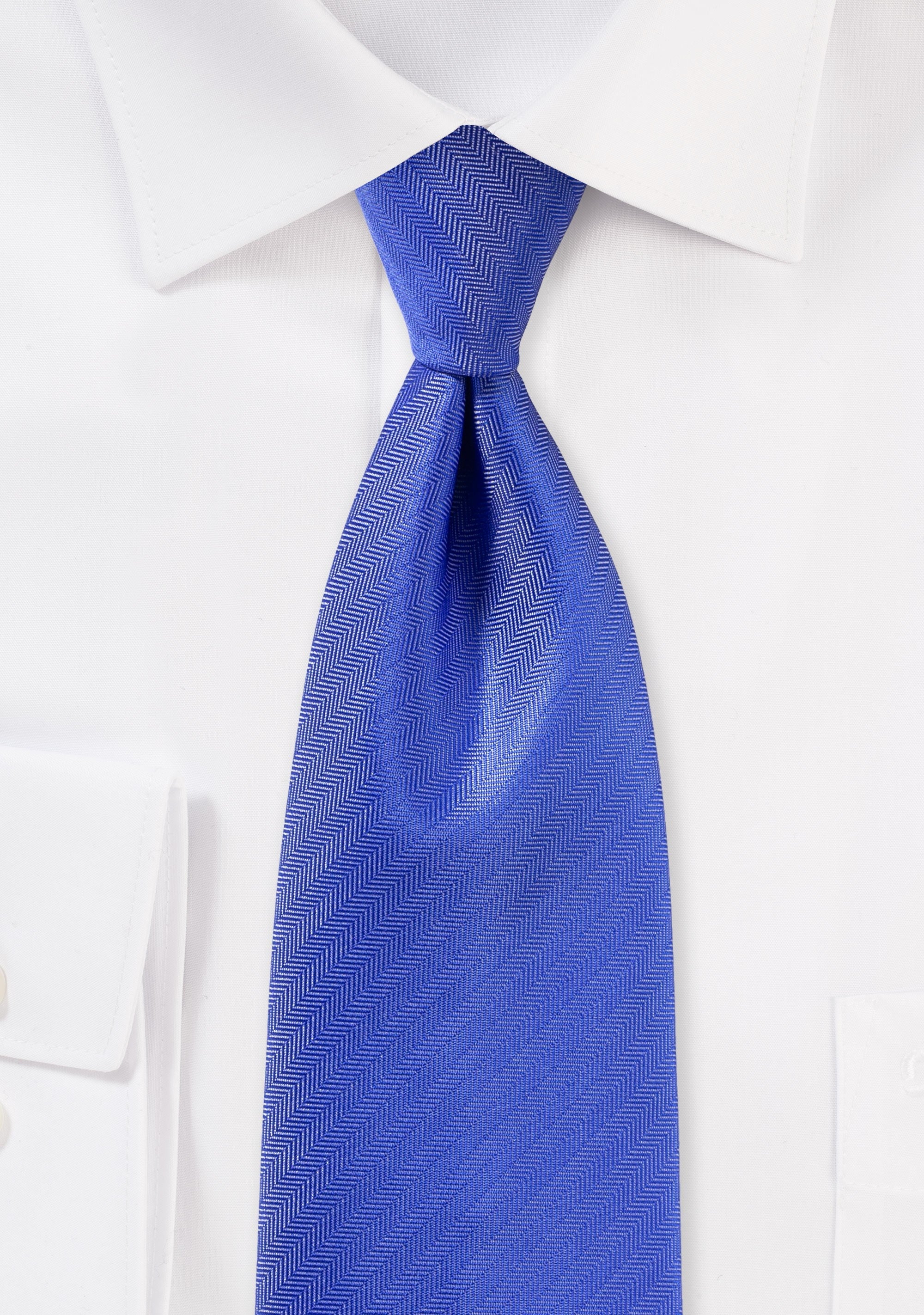 Marine Blue Herringbone Necktie