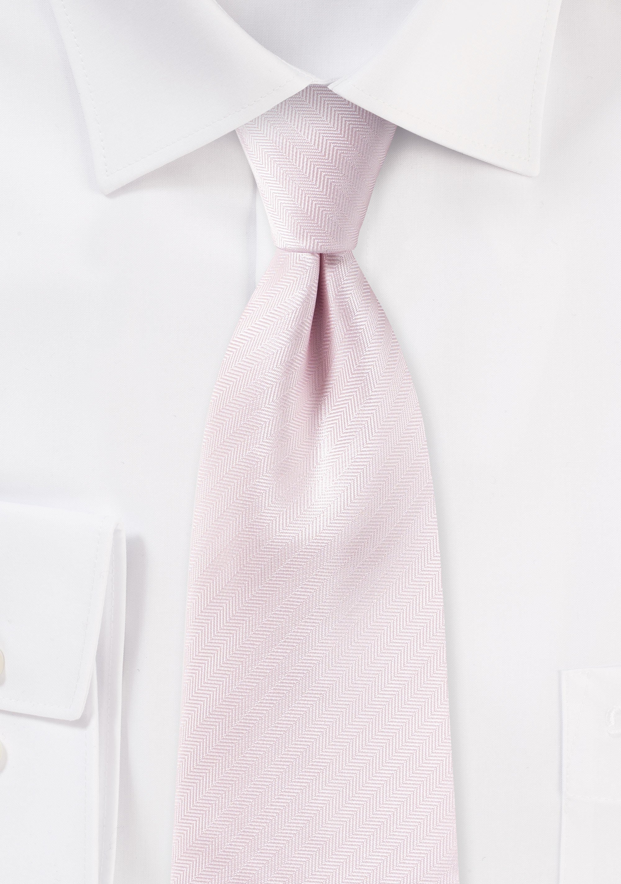 Blush Pink Herringbone Necktie