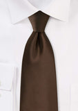 Chocolate Solid Necktie - Mens Suits