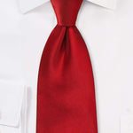 Crimson Solid Necktie - MenSuits