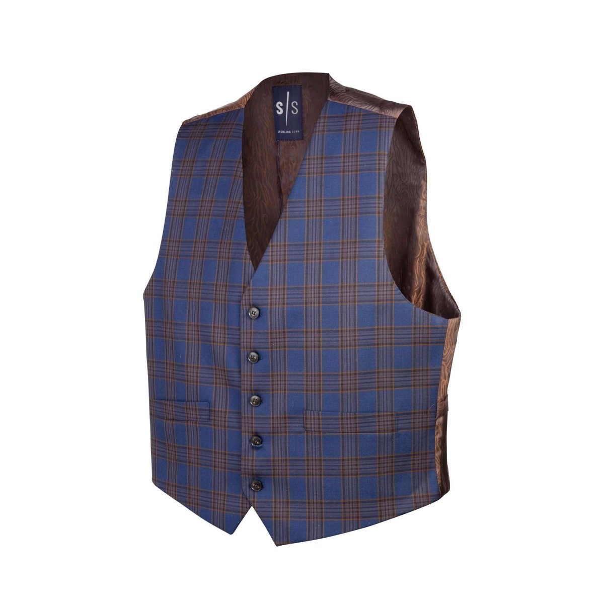 Blue Rust Window Payne Vest - MenSuits
