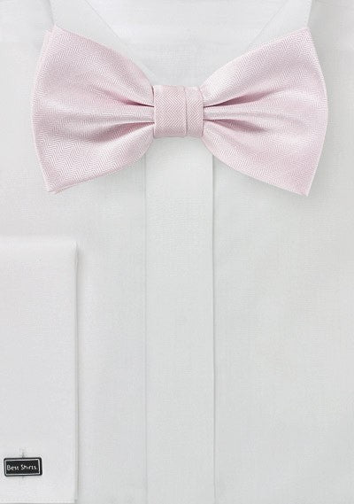 Blush Pink Herringbone Bowtie - MenSuits