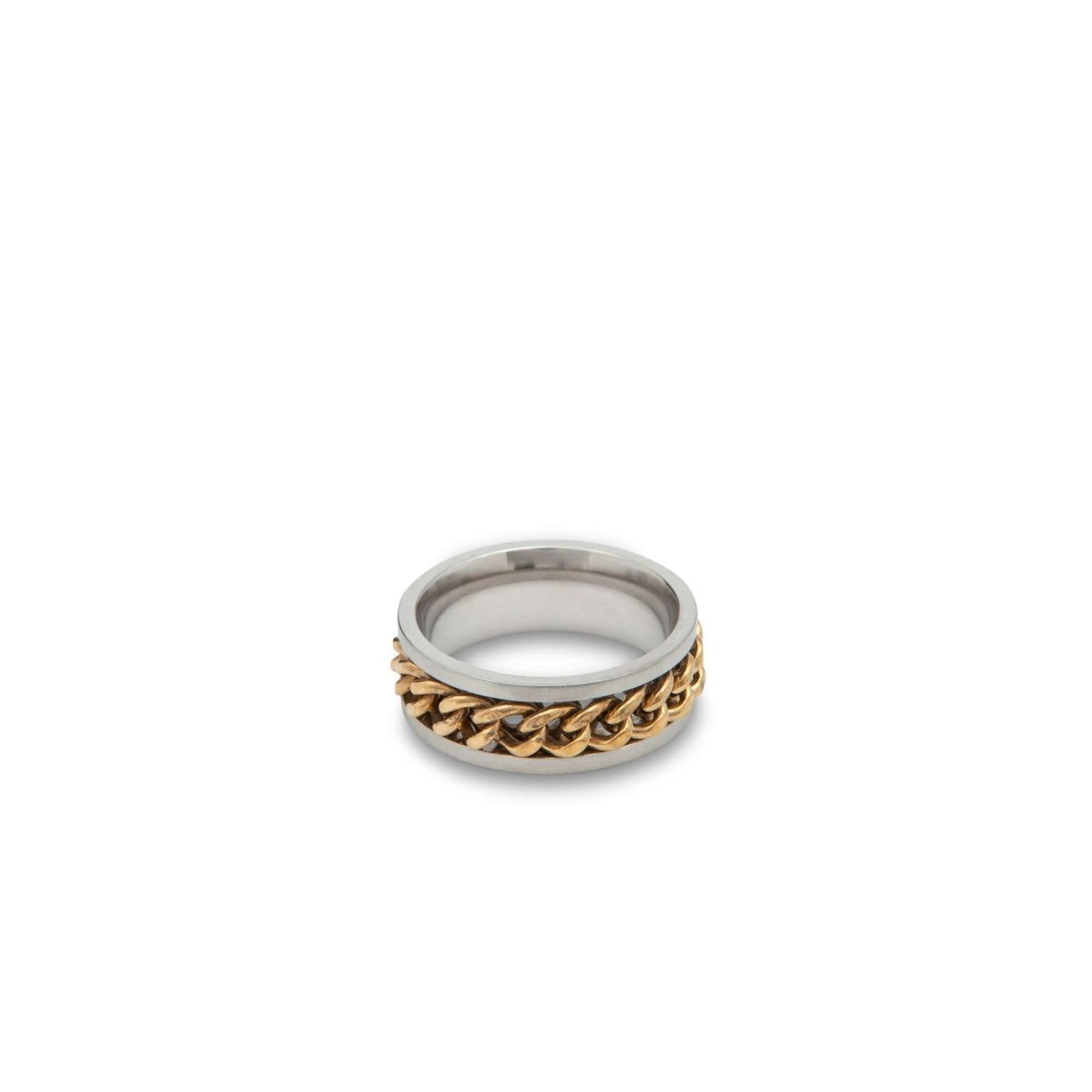 Braided Silver Chain Ring - MenSuits