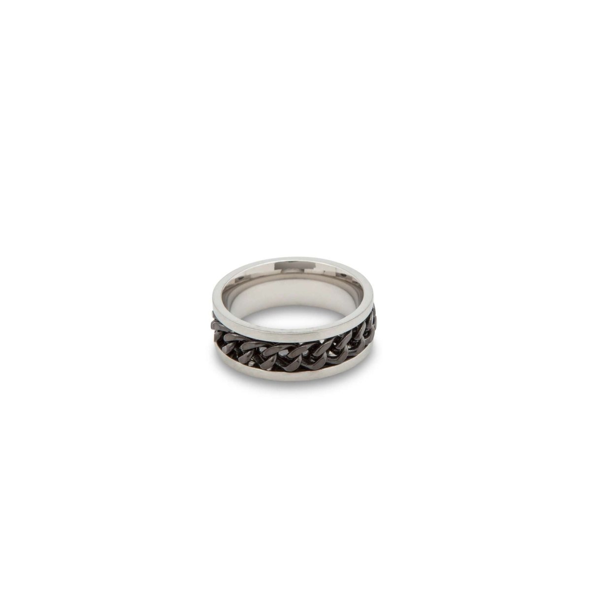 Braided Silver Chain Ring - MenSuits
