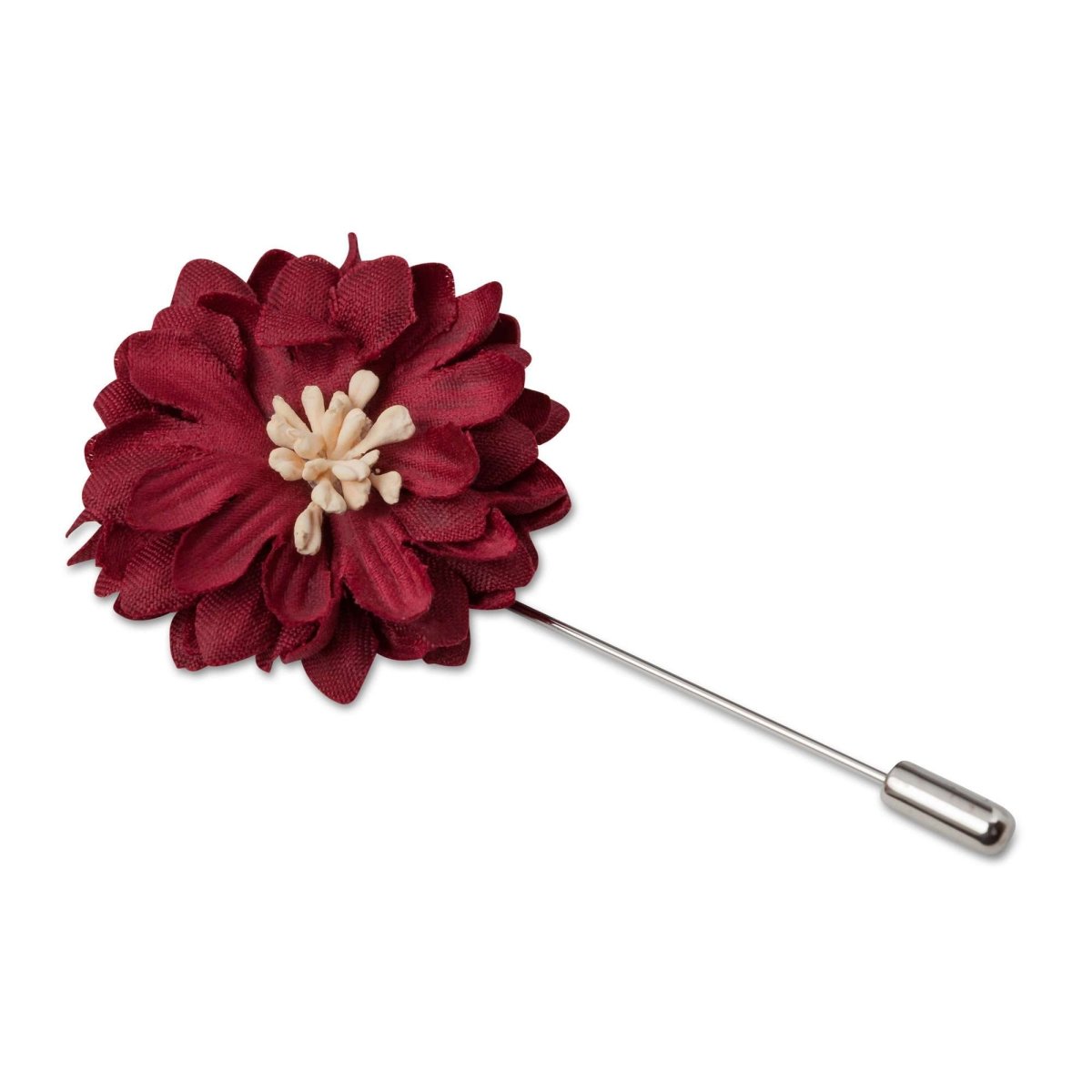 Burgundy Flower Lapel Pin - MenSuits