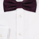Claret Red Proper Paisley Bowtie - MenSuits