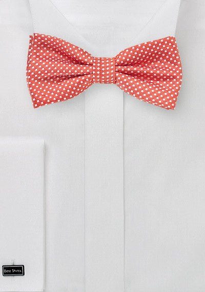 Coral Pin Dot Bowtie - MenSuits