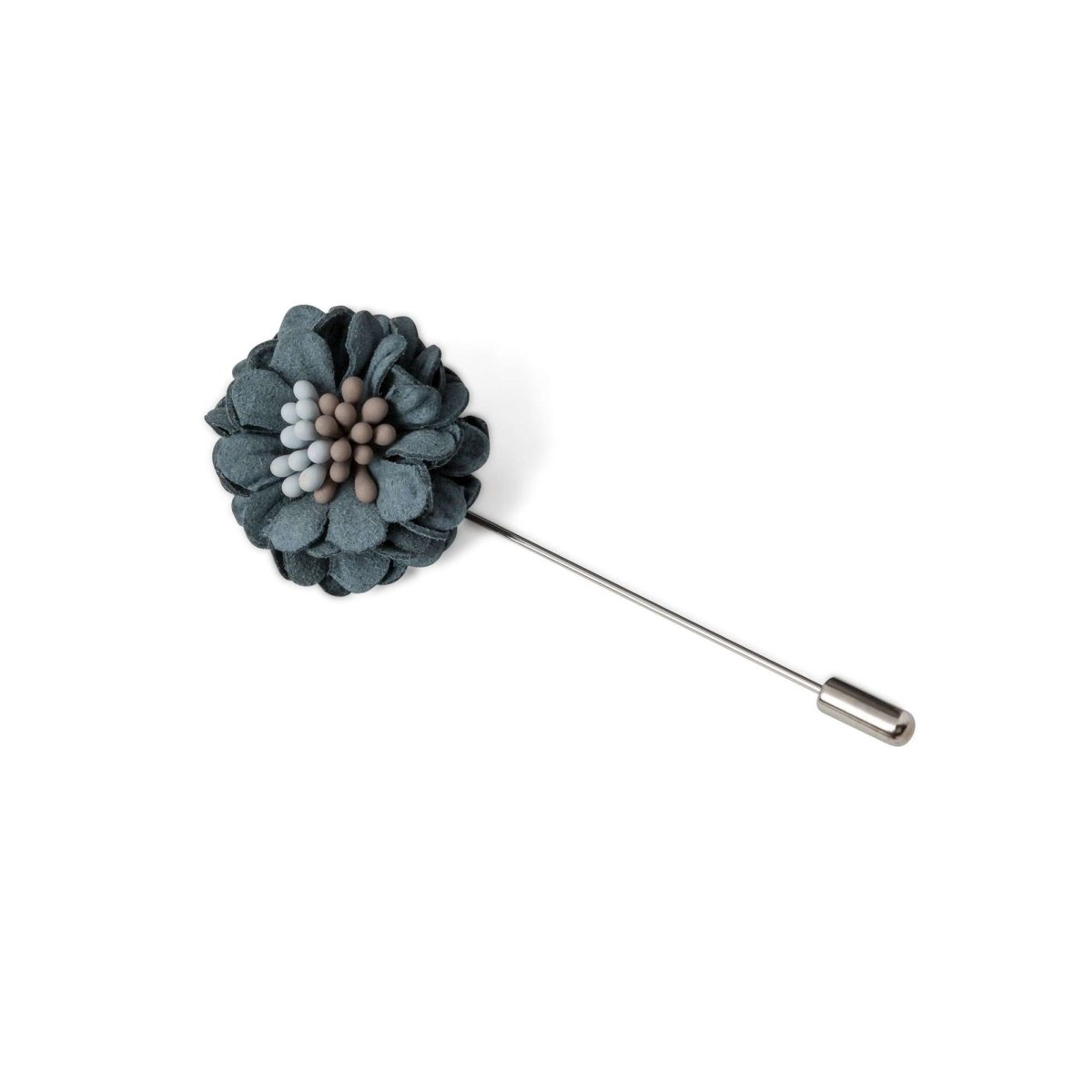Dark Teal Flower Lapel Pin - MenSuits