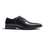 Double Monk Strap Black Shoes - MenSuits