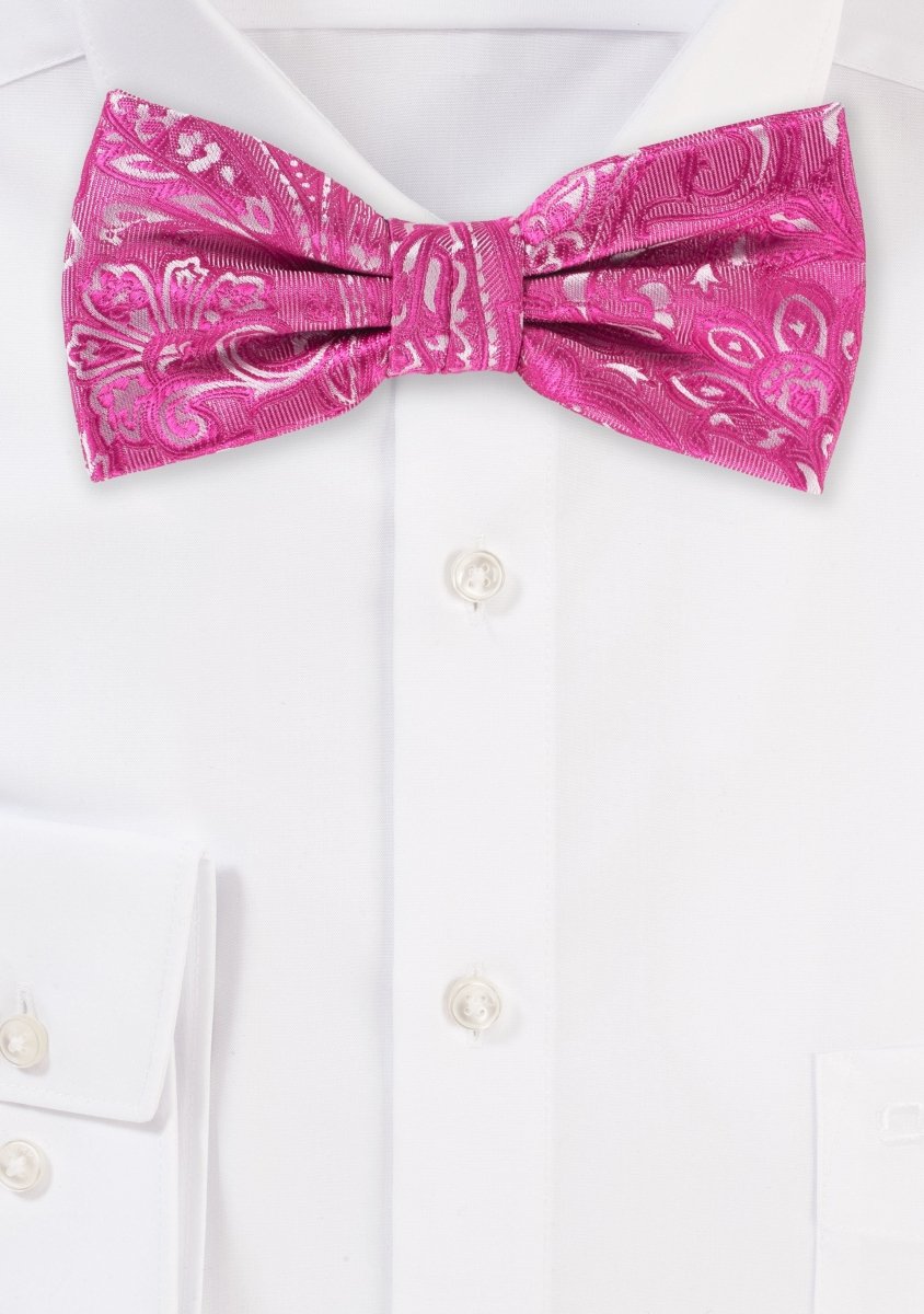 Dragon Fruit Proper Paisley Bowtie - MenSuits