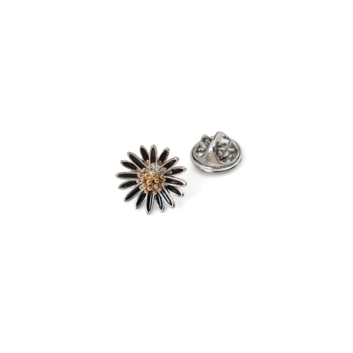 Dual Tone Sun Flower Lapel Pin - MenSuits