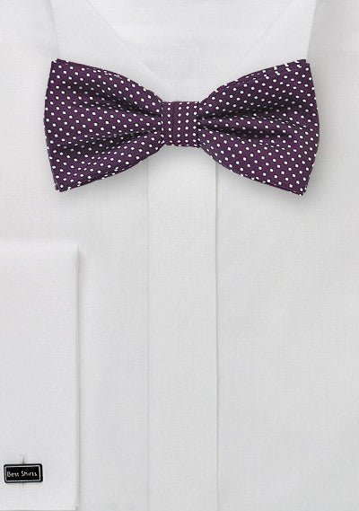 Eggplant Pin Dot Bowtie - MenSuits