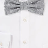 Festive Silver Proper Paisley Bowtie - MenSuits