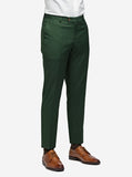 Forest Green Flat-Front Pants - MenSuits