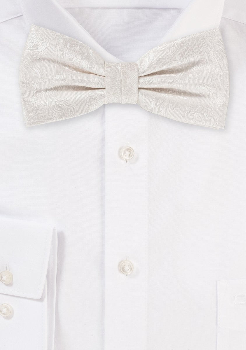 Ivory Proper Paisley Bowtie - MenSuits
