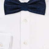 Midnight Navy Proper Paisley Bowtie - MenSuits