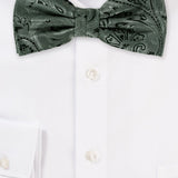 Moss Green Proper Paisley Bowtie - MenSuits