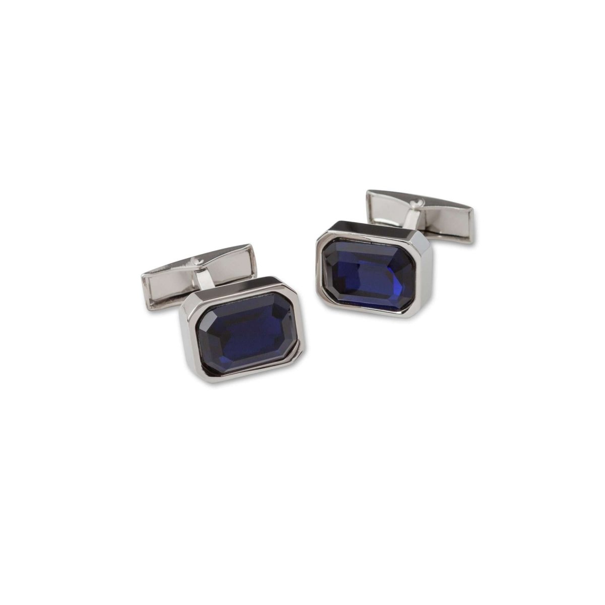 Navy Crystal Cufflinks - MenSuits