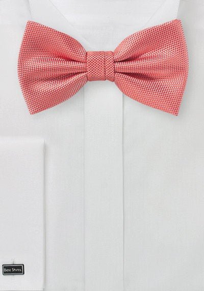 Neon Coral MicroTexture Bowtie - MenSuits