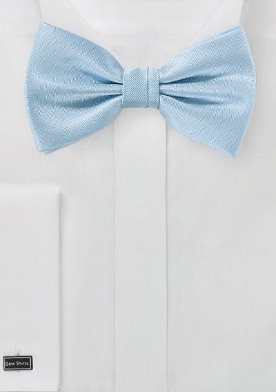 Powder Blue Herringbone Bowtie - MenSuits