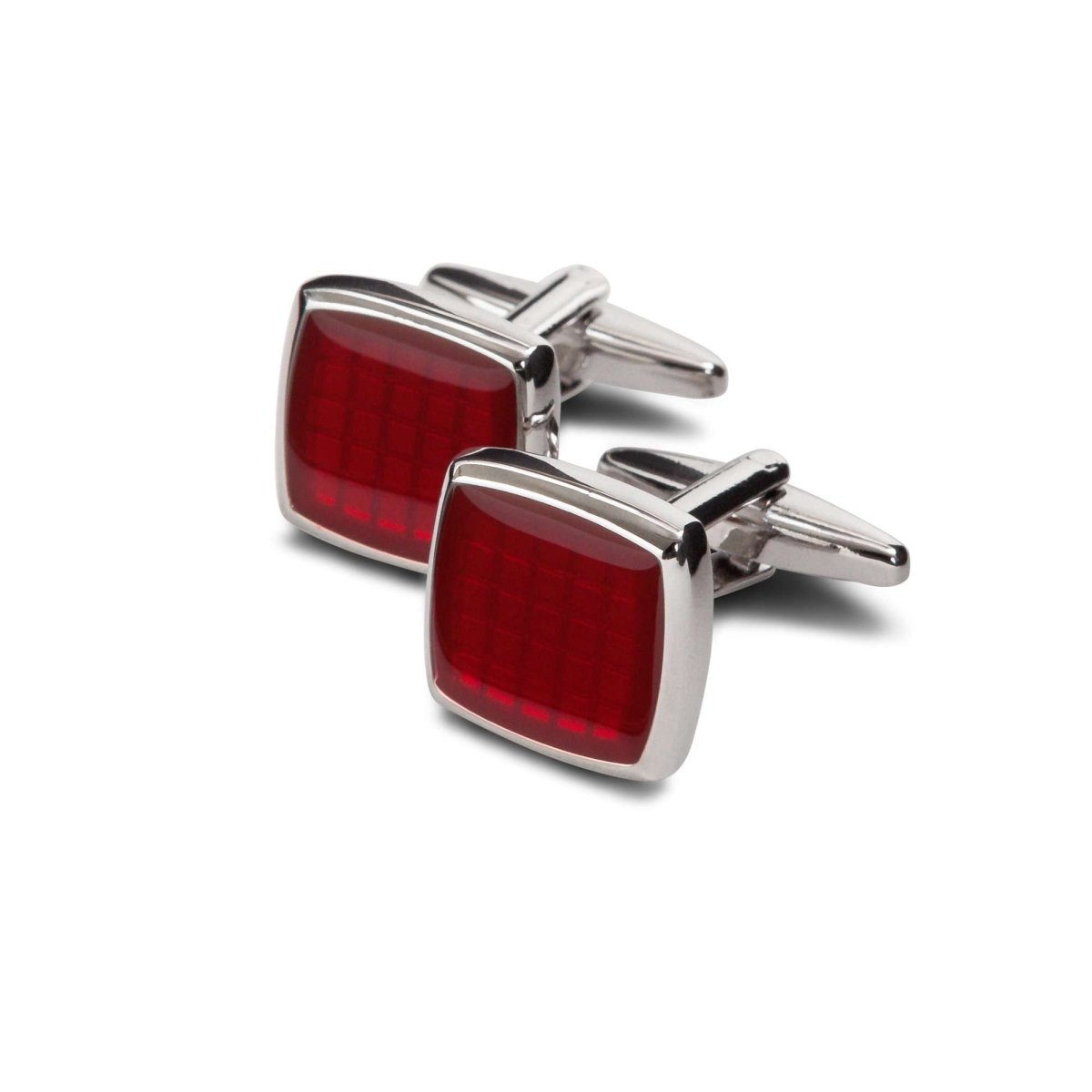Red Crystal Square Cufflinks - MenSuits