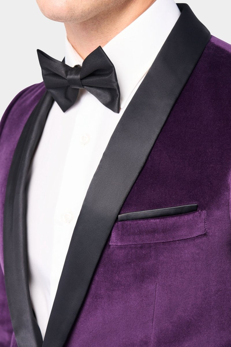 Regency Purple Velvet Shawl Lapel Tuxedo - MenSuits