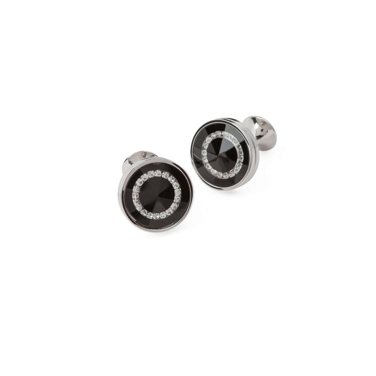 Round Onyx Crystal Cufflinks - MenSuits