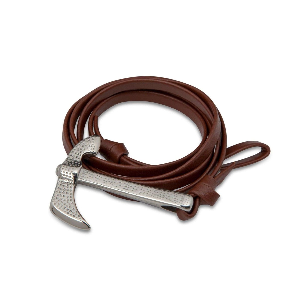 Silver Ax Leather Necklace - MenSuits