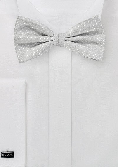 Silver Pin Dot Bowtie - MenSuits