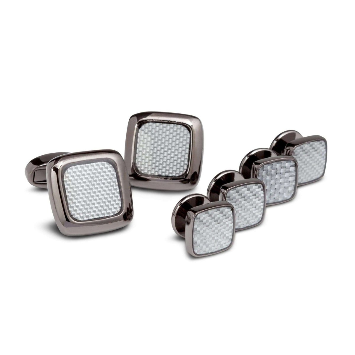 Textured Metal Cufflinks and Studs - MenSuits